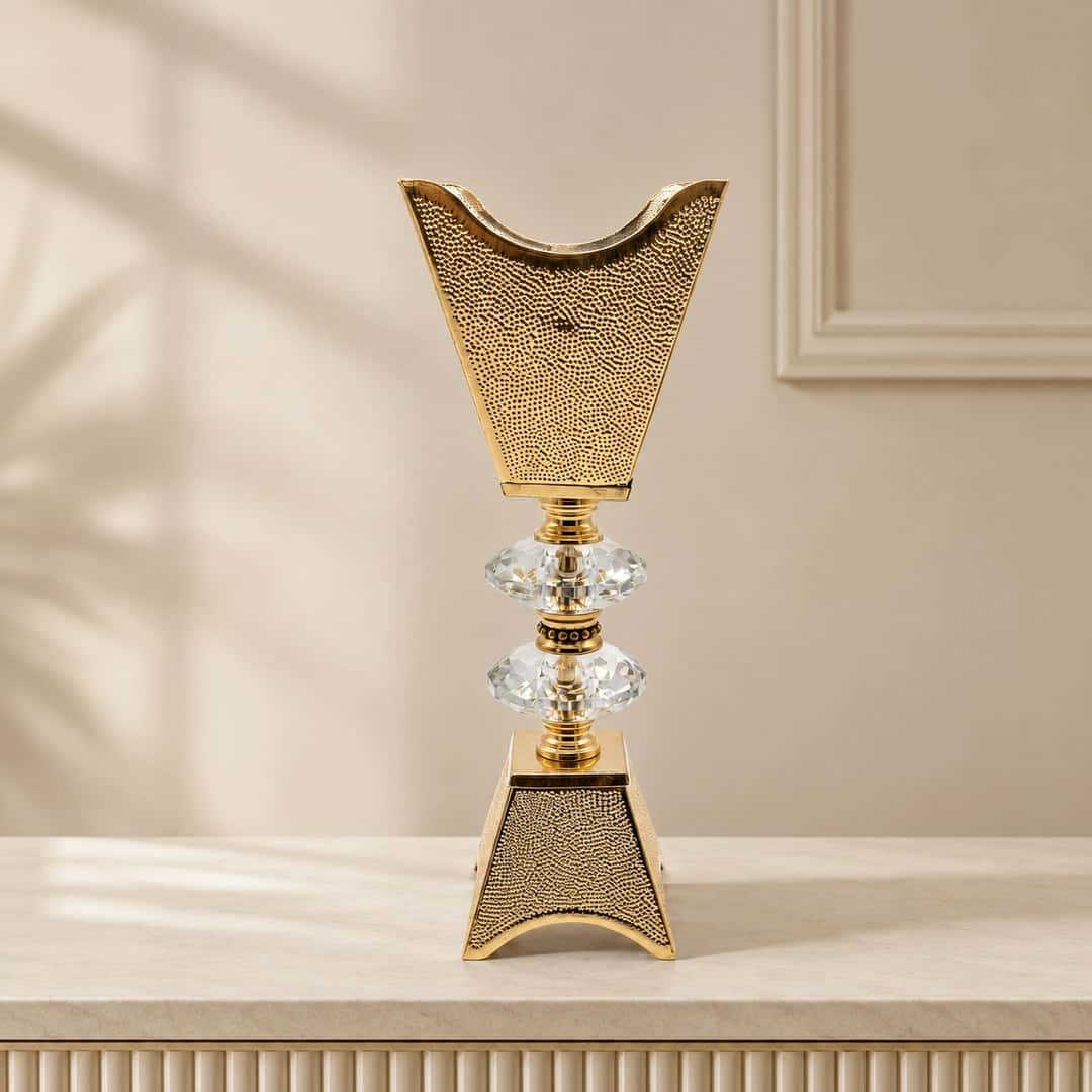 Gold Crystal-Look Pedestal Centerpiece