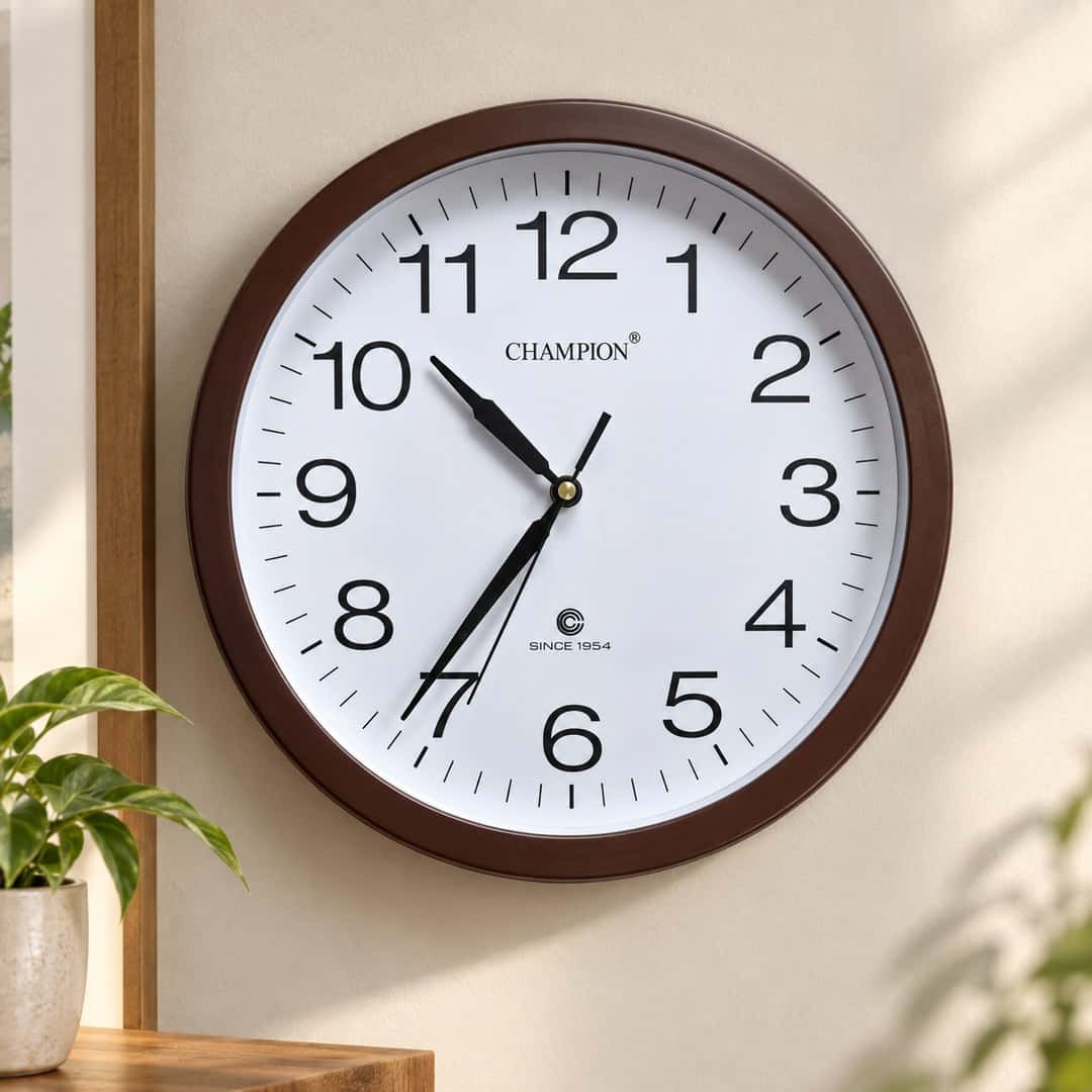 Champion Chocolate Brown Classic Wall Clock