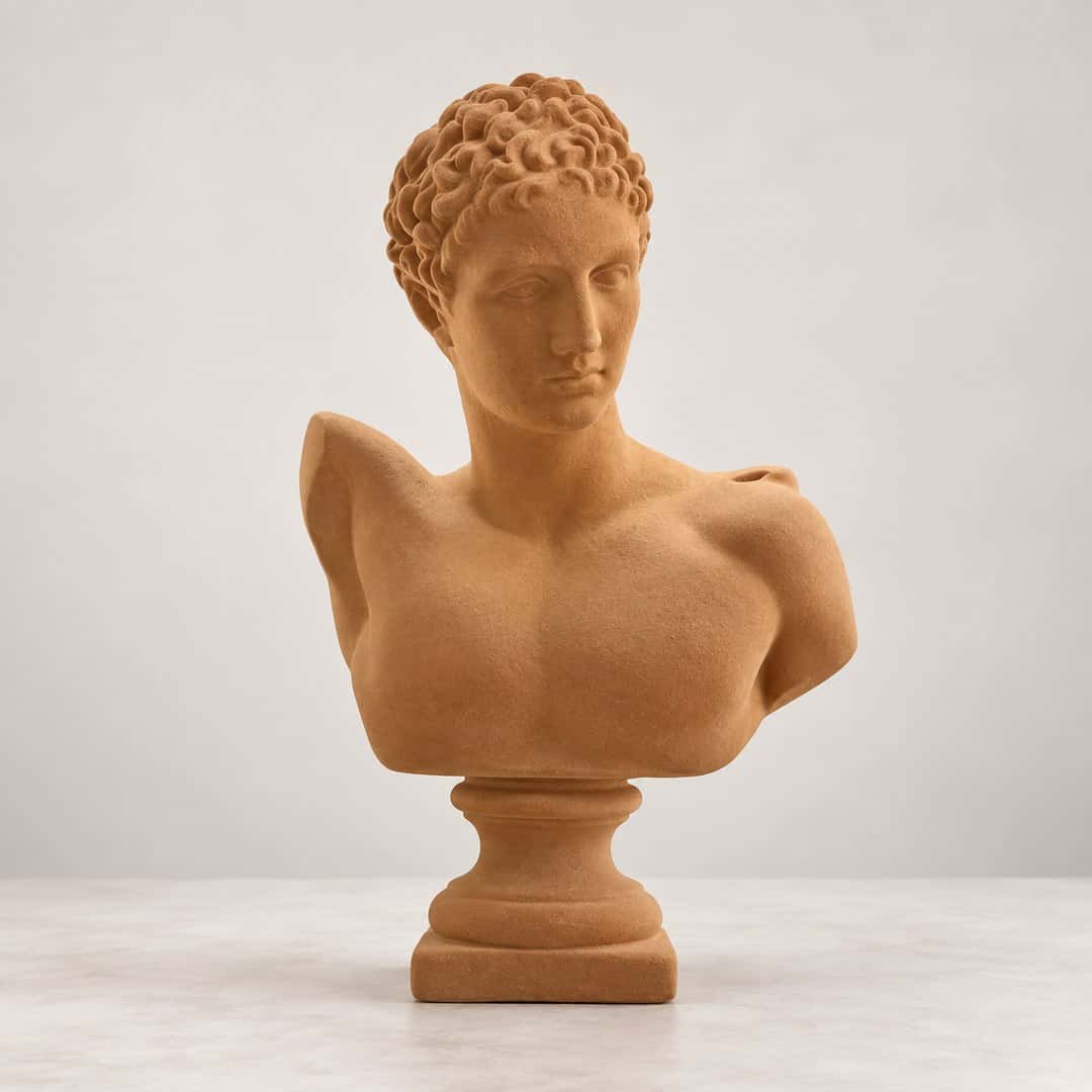 Classical Terracotta-Style Bust Sculpture