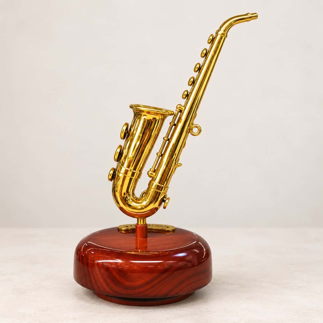 Gold-Tone Saxophone Table Ornament