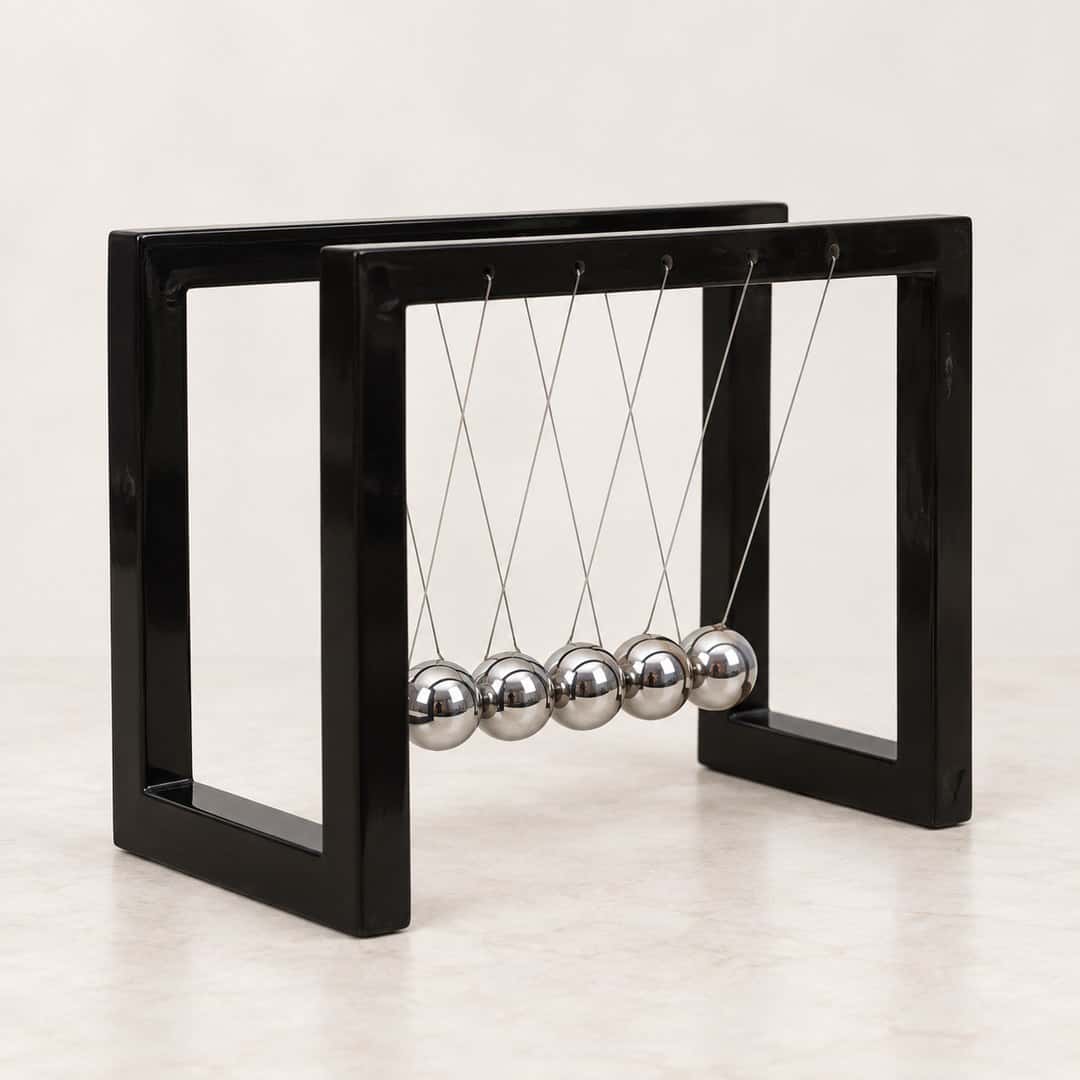 Black Frame Newton's Cradle Desk Decor