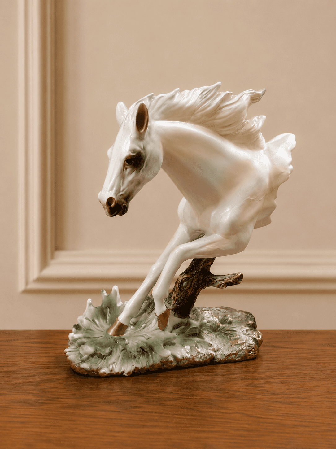 White Galloping Horse Sculpture