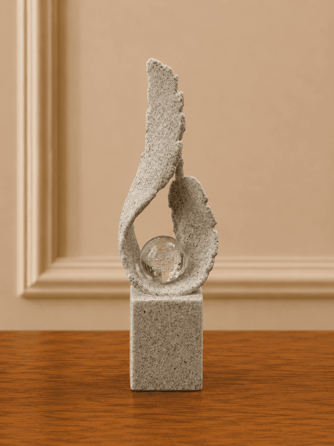 Grey Crystal Leaf Sculpture