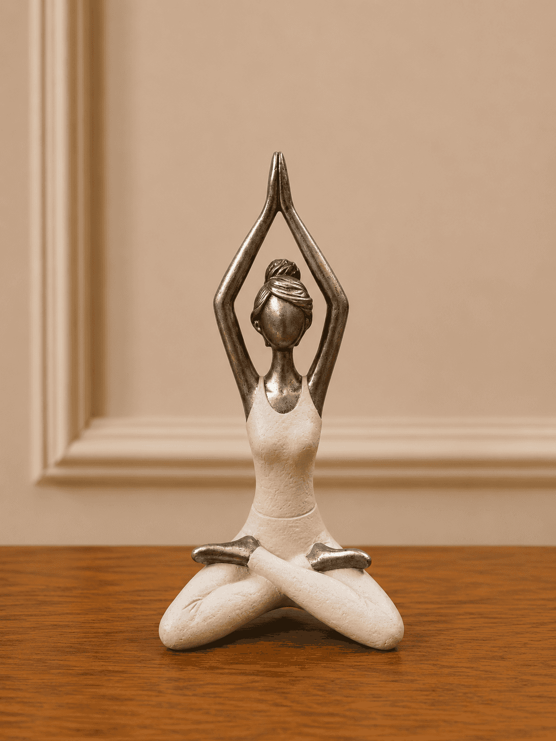 Silver White Yoga Figurine