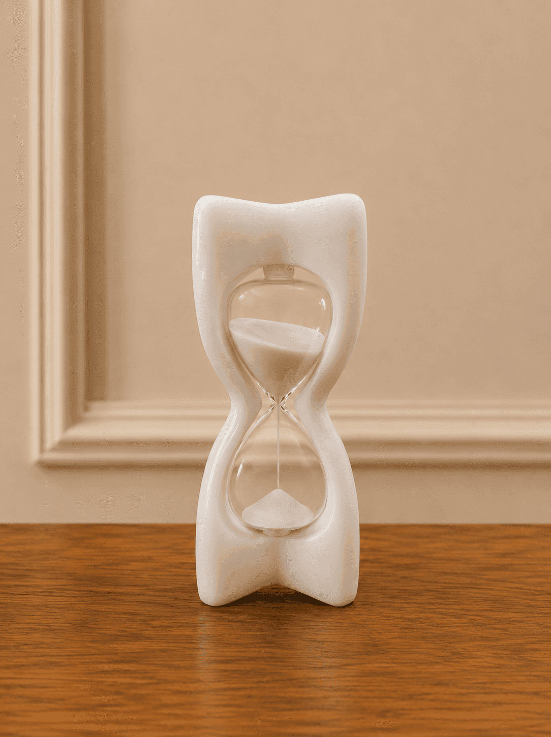 White Hourglass Table Decor