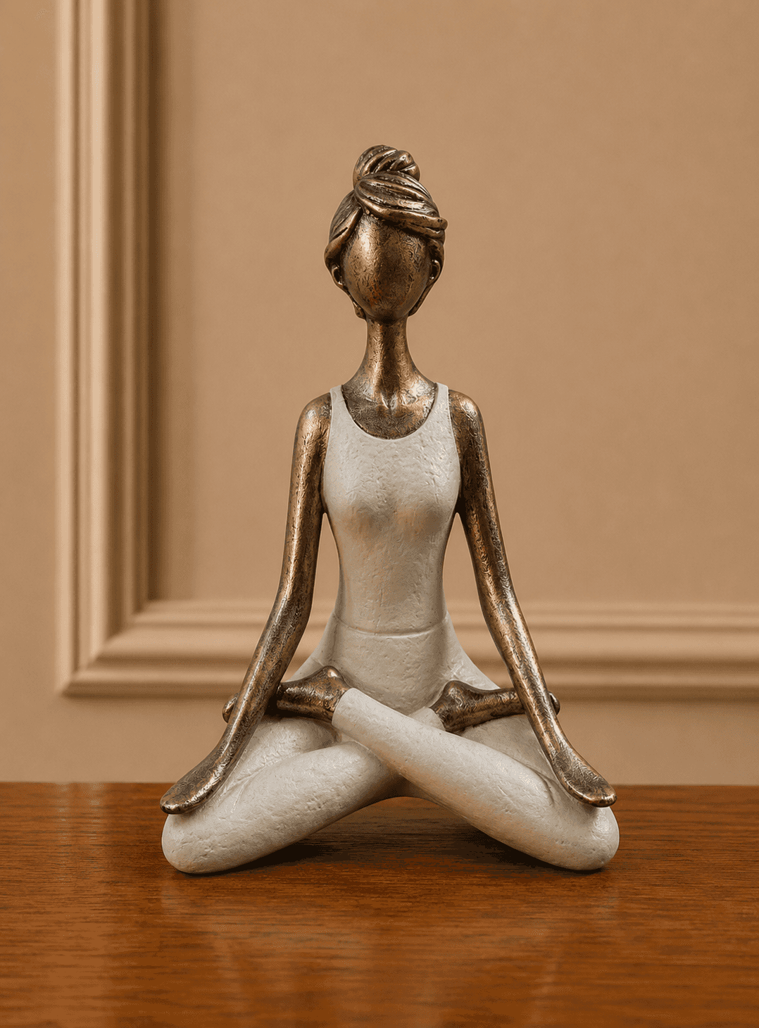 Cream Bronze Yoga Figurine